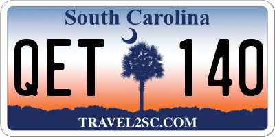 SC license plate QET140