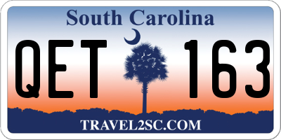 SC license plate QET163