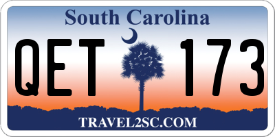 SC license plate QET173