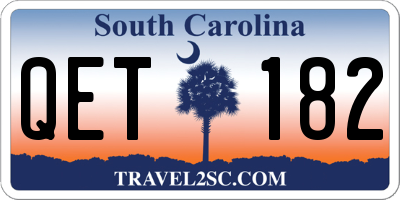 SC license plate QET182