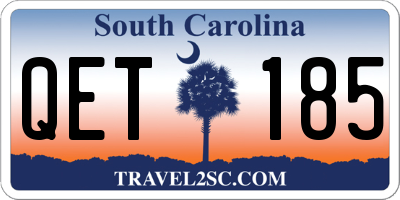 SC license plate QET185