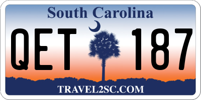 SC license plate QET187
