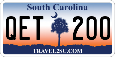 SC license plate QET200
