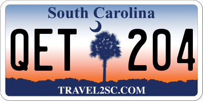 SC license plate QET204