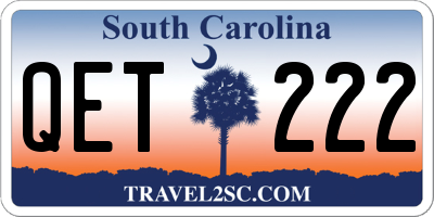 SC license plate QET222