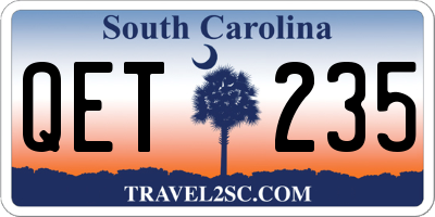 SC license plate QET235