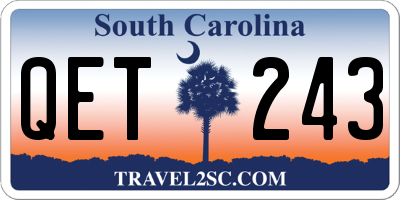 SC license plate QET243