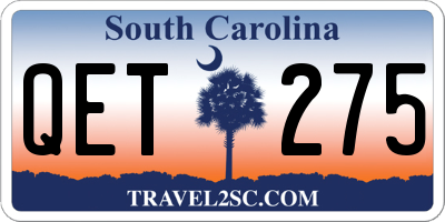 SC license plate QET275
