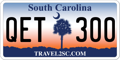 SC license plate QET300