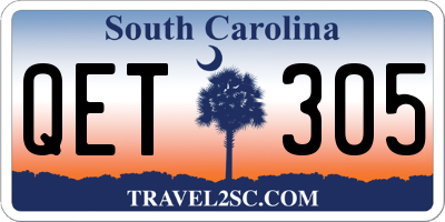 SC license plate QET305