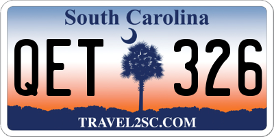SC license plate QET326