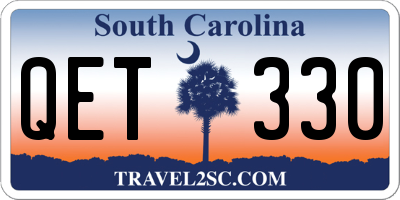 SC license plate QET330