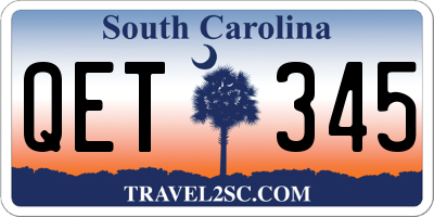 SC license plate QET345