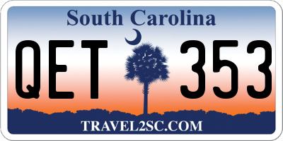 SC license plate QET353