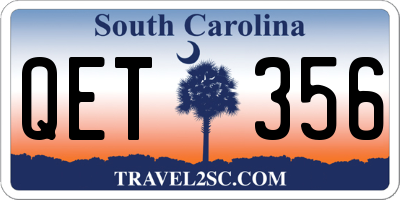 SC license plate QET356