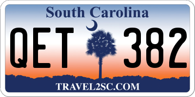 SC license plate QET382