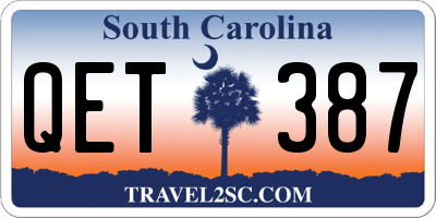 SC license plate QET387