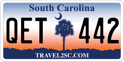 SC license plate QET442