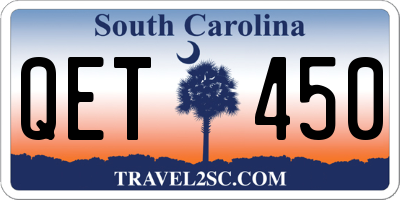 SC license plate QET450