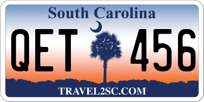 SC license plate QET456