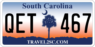 SC license plate QET467