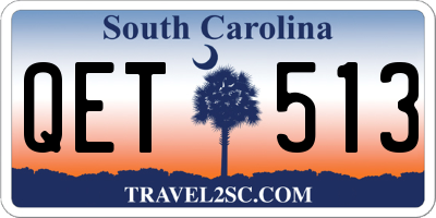 SC license plate QET513