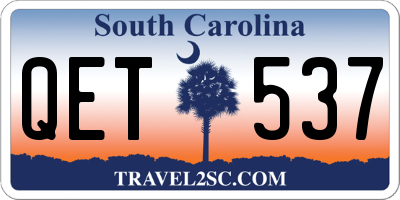 SC license plate QET537