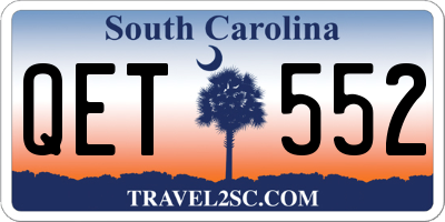 SC license plate QET552
