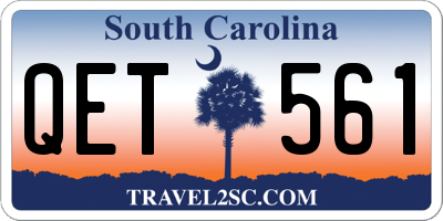 SC license plate QET561