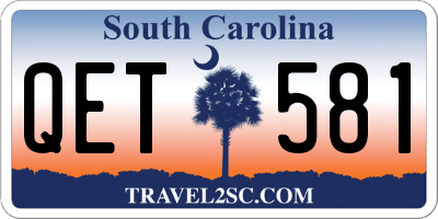 SC license plate QET581