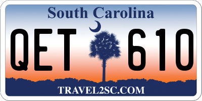 SC license plate QET610