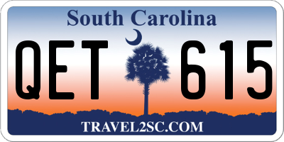 SC license plate QET615