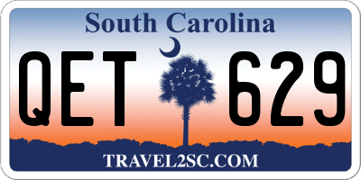 SC license plate QET629