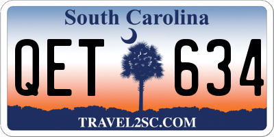 SC license plate QET634