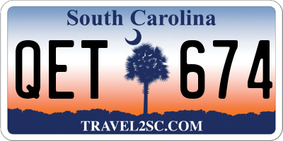 SC license plate QET674