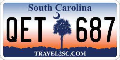 SC license plate QET687