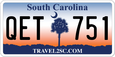 SC license plate QET751