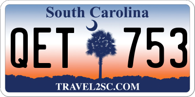 SC license plate QET753