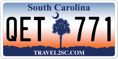 SC license plate QET771