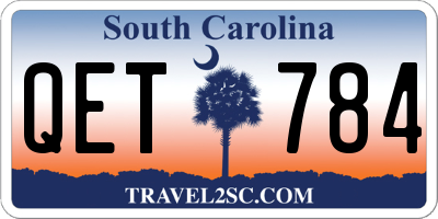SC license plate QET784