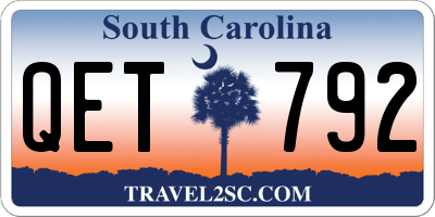 SC license plate QET792