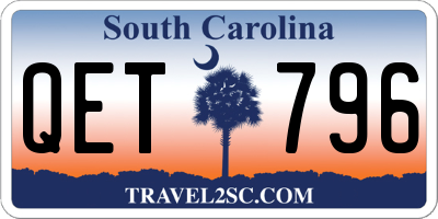 SC license plate QET796