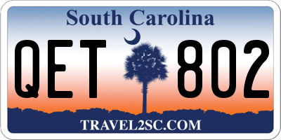 SC license plate QET802