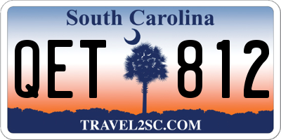 SC license plate QET812
