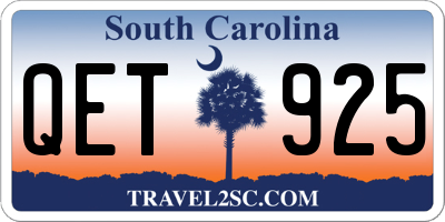 SC license plate QET925
