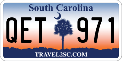 SC license plate QET971