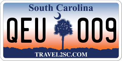 SC license plate QEU009