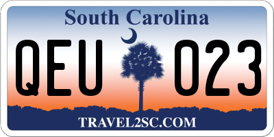 SC license plate QEU023