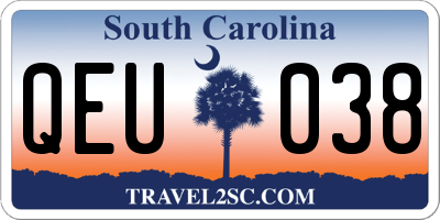 SC license plate QEU038