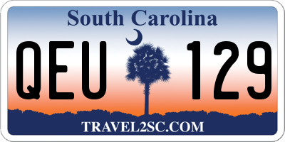 SC license plate QEU129